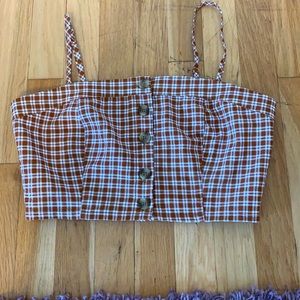 plaid crop top